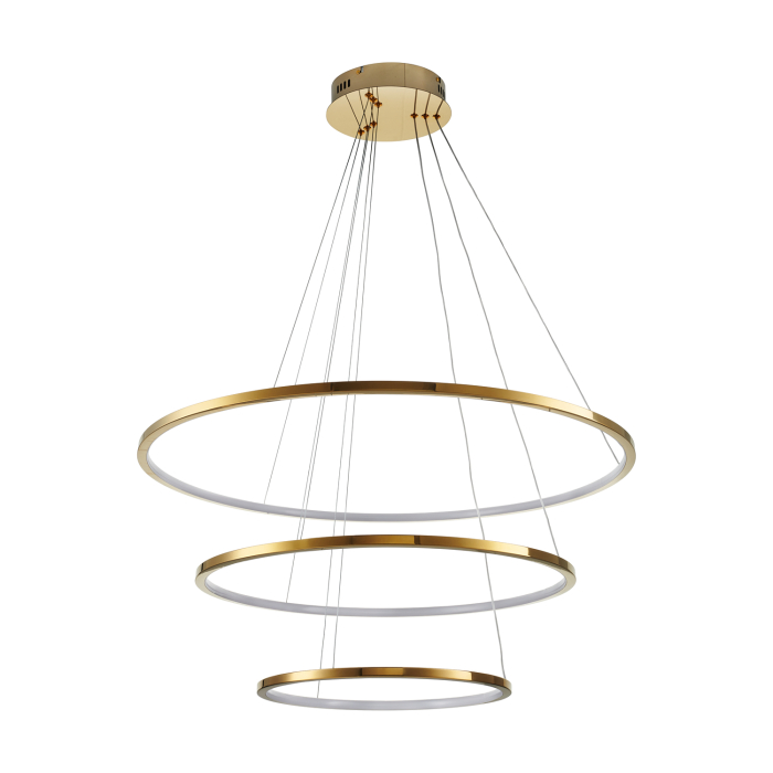 Step Into Design Lampa wisząca CIRCLE SLIM 40+60+80 LED złoty 40 cm + 60 cm + 80 cm ST-10112P-3