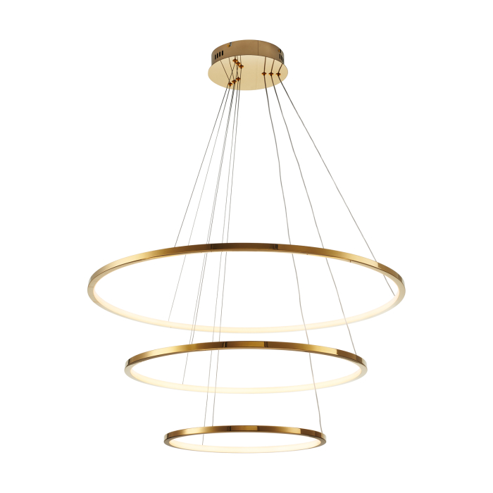 Step Into Design Lampa wisząca CIRCLE SLIM 40+60+80 LED złoty 40 cm + 60 cm + 80 cm ST-10112P-3