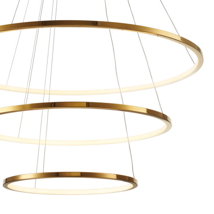 Step Into Design Lampa wisząca CIRCLE SLIM 40+60+80 LED złoty 40 cm + 60 cm + 80 cm ST-10112P-3