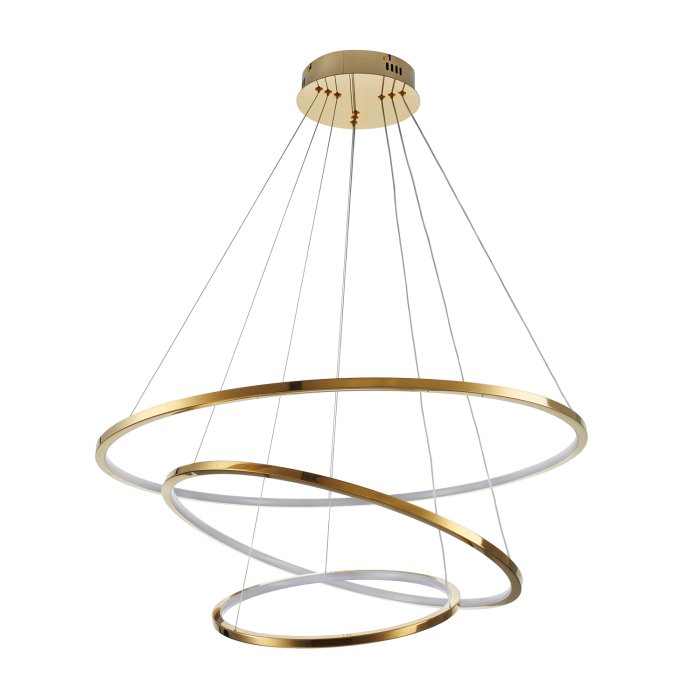 Step Into Design Lampa wisząca CIRCLE SLIM 40+60+80 LED złoty 40 cm + 60 cm + 80 cm ST-10112P-3