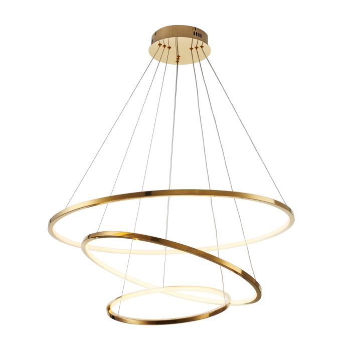 Step Into Design Lampa wisząca CIRCLE SLIM 40+60+80 LED złoty 40 cm + 60 cm + 80 cm ST-10112P-3