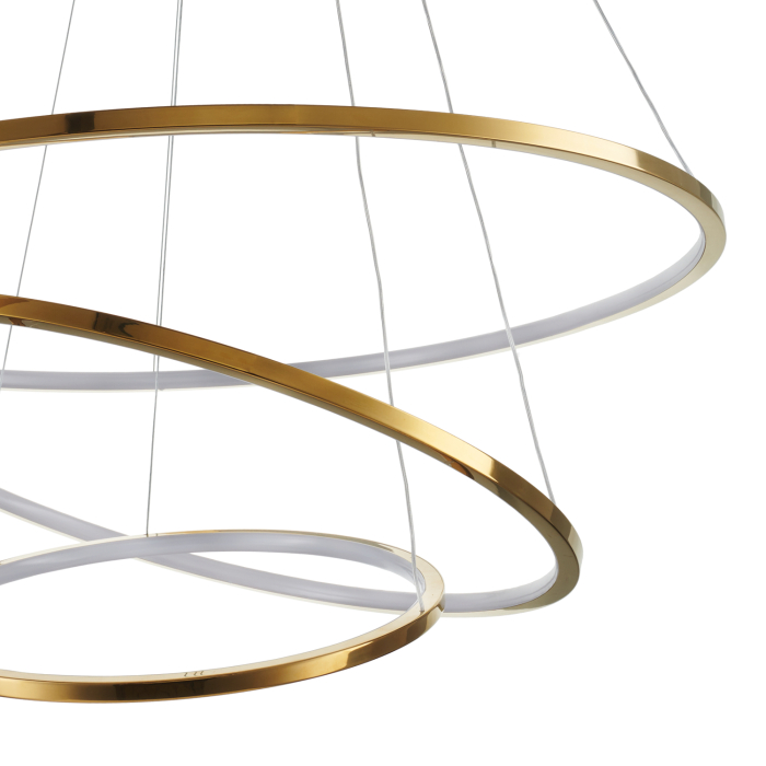 Step Into Design Lampa wisząca CIRCLE SLIM 40+60+80 LED złoty 40 cm + 60 cm + 80 cm ST-10112P-3
