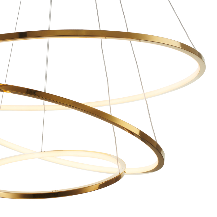 Step Into Design Lampa wisząca CIRCLE SLIM 40+60+80 LED złoty 40 cm + 60 cm + 80 cm ST-10112P-3