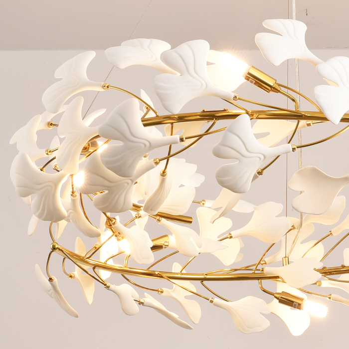 Step Into Design Lampa wisząca BOTANIKA złoto biała 80 cm XY080P-80