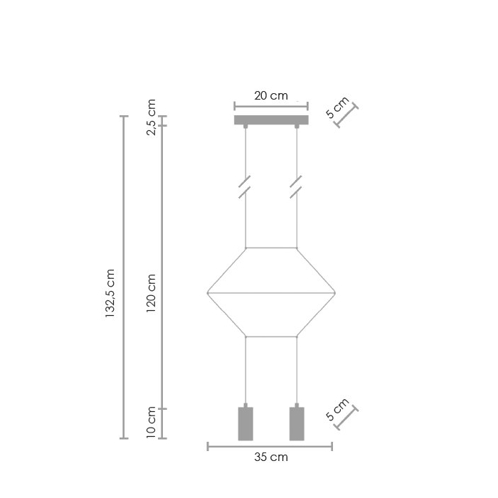 Step Into Design Lampa wisząca LINEA-2 czarna 35 cm ST-5961-2