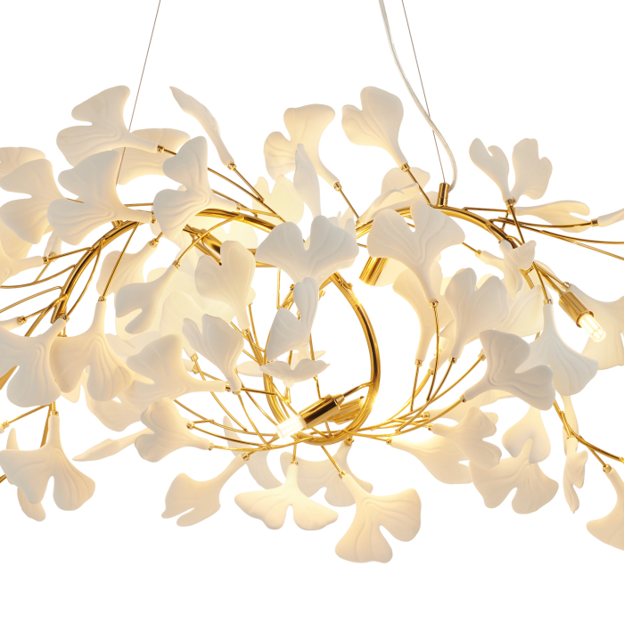 Step Into Design Lampa wisząca BOTANIKA WAVE złoto biała 135 cm XY080P-120