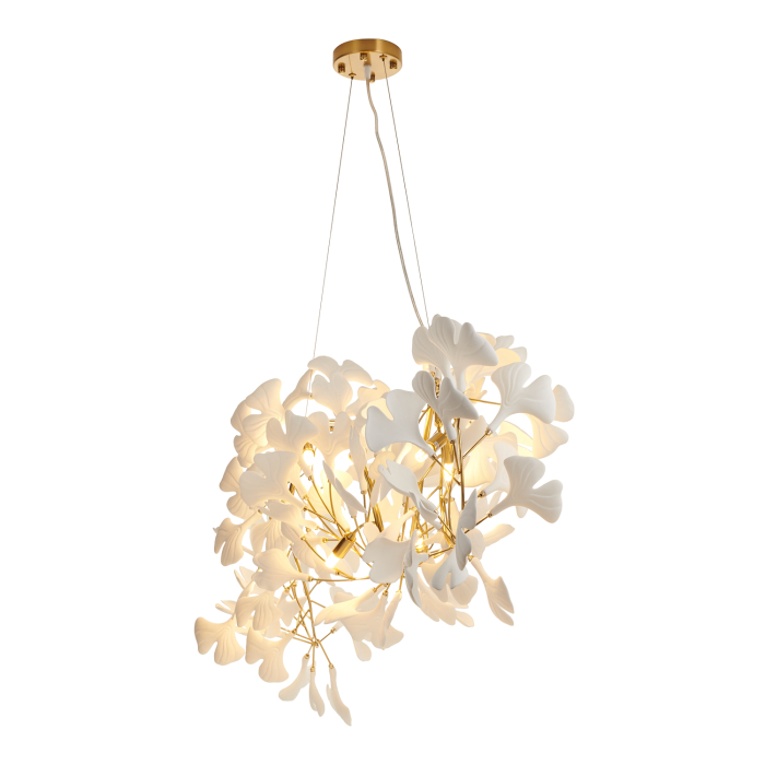 Step Into Design Lampa wisząca BOTANIKA WAVE złoto biała 135 cm XY080P-120