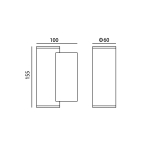 Italux Lenta 4K Zewnętrzna Ścienna Czarny piaskowany IP54 1xLED 10W 4000K OWL-2804-1-4K