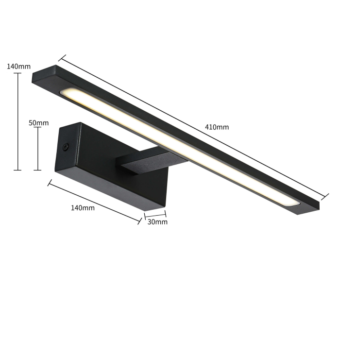 Light Prestige Kinkiet Isla średni 1xLED czarny IP44 GS-LWB-12W BK CCT
