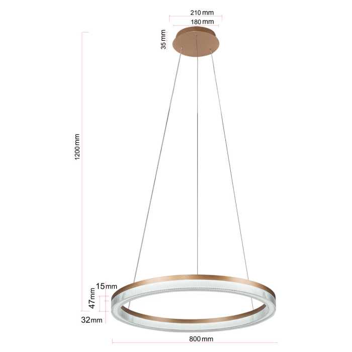Light Prestige Lampa wisząca Midway Cristal duża triangle 1xLED LP-033/1P L GD Cristal Triangle