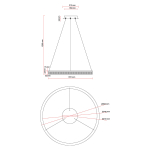 Light Prestige Lampa wisząca Midway Cristal duża triangle 1xLED LP-033/1P L GD Cristal Triangle
