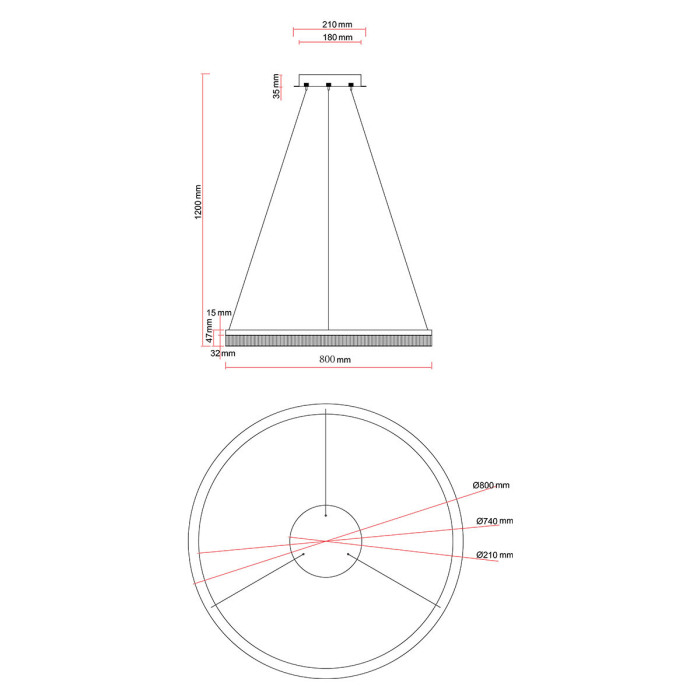 Light Prestige Lampa wisząca Midway Cristal duża triangle 1xLED LP-033/1P L GD Cristal Triangle