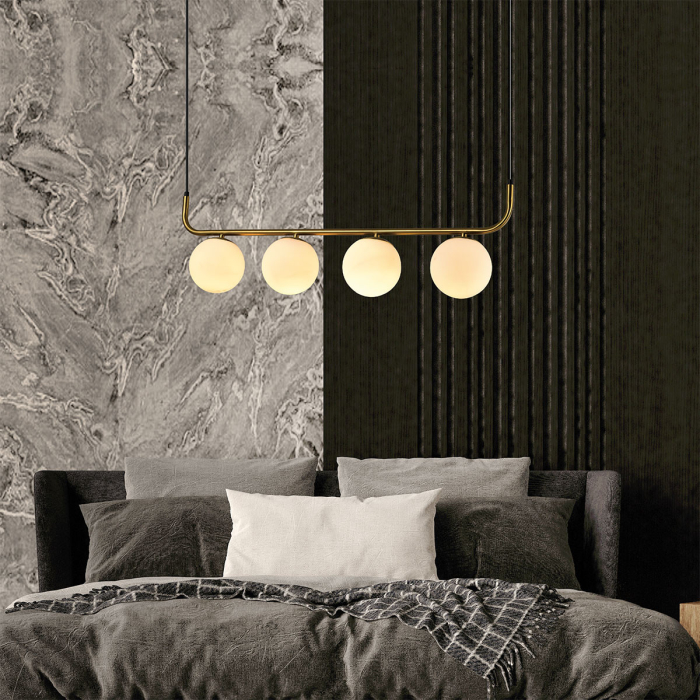 Light Prestige Lampa wisząca Alisa 4xE14 złota/biała LP-005/4L GD