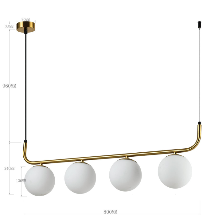 Light Prestige Lampa wisząca Alisa 4xE14 złota/biała LP-005/4L GD