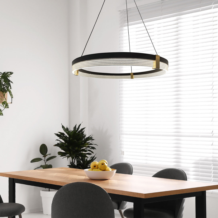 Light Prestige Lampa wisząca Plum 1 LED CCT duża czarna LP-0407/1P L BK Triangle