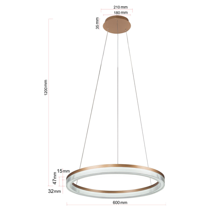 Light Prestige Lampa wisząca Midway Cristal mała triangle 1xLED LP-033/1P S GD Cristal Triangle