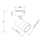 Light Prestige Spot Anillo 1xGU10 czarny LP-770/1W BK