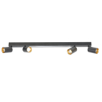 Light Prestige Lampa sufitowa Perugia 4xGU10 + 1xLED czarna LP-0703/4C BK
