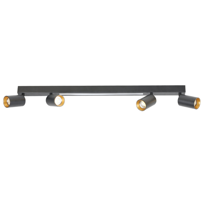 Light Prestige Lampa sufitowa Perugia 4xGU10 + 1xLED czarna LP-0703/4C BK