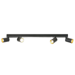 Light Prestige Lampa sufitowa Perugia 4xGU10 + 1xLED czarna LP-0703/4C BK