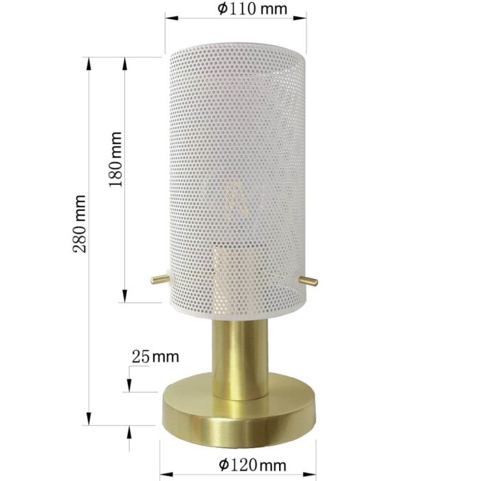 Light Prestige Lampa stołowa Tirana 1xE27 biała LP-945/1T WH