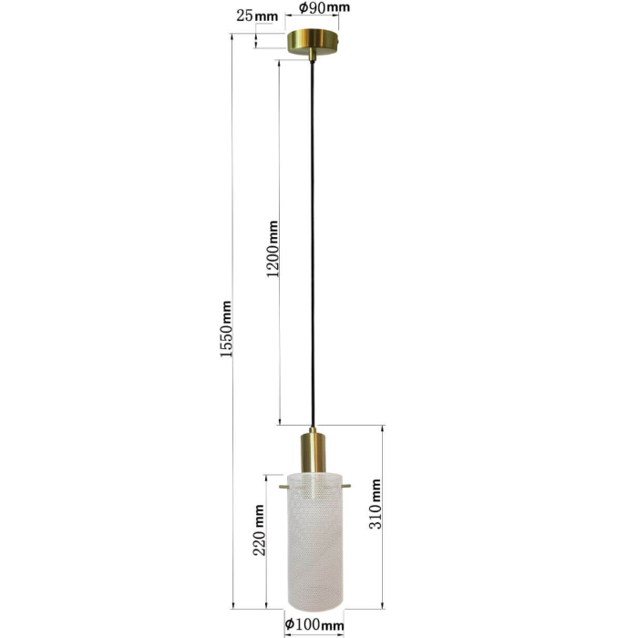 Light Prestige Lampa wisząca Tirana 1xE27 biała LP-945/1P WH