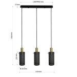 Light Prestige Lampa wisząca Tirana 3xE27 linia czarna LP-945/3L BK