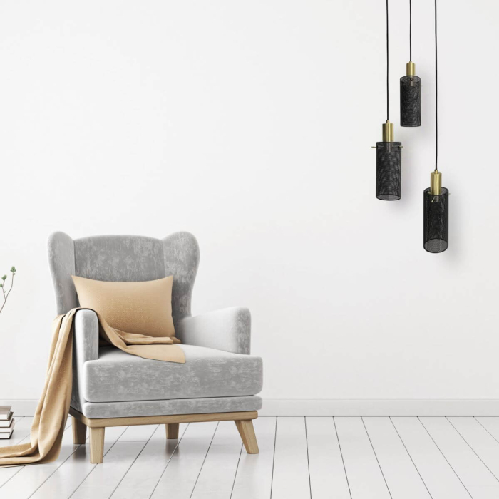 Light Prestige Lampa wisząca Tirana 3xE27 czarna LP-945/3P BK