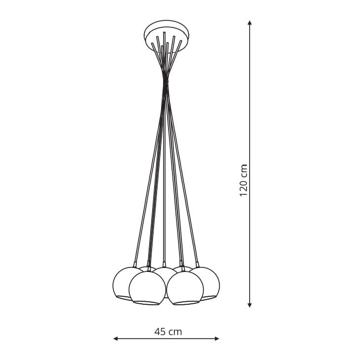 Light Prestige Lampa wisząca Punto 7xE14 grafitowa LP-22872/7P