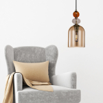 Light Prestige Lampa wisząca Tropea 1xE27 bursztynowa, średnia LP-2004/1P M AM