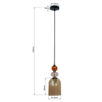 Light Prestige Lampa wisząca Tropea 1xE27 bursztynowa, średnia LP-2004/1P M AM