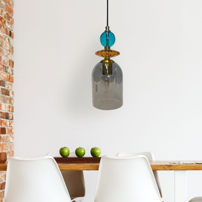 Light Prestige Lampa wisząca Tropea 1xE27 dymna, średnia LP-2004/1P M SM