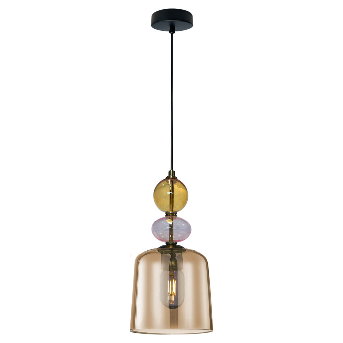 Light Prestige Lampa wisząca Tropea 1xE27 bursztynowa, mała LP-2004/1P S AM