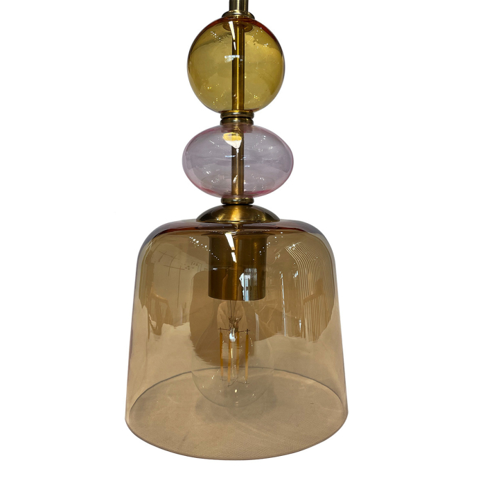Light Prestige Lampa wisząca Tropea 1xE27 bursztynowa, mała LP-2004/1P S AM