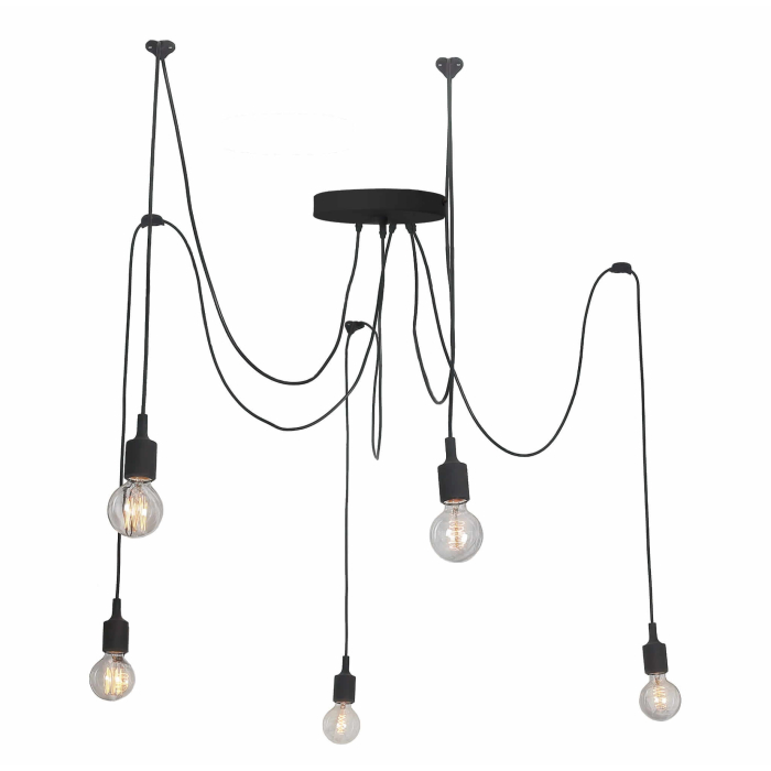Light Prestige Lampa wisząca Solesto 5xE27 czarna LP-90082/5P