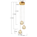 Light Prestige Lampa wisząca Diamond 3 3xLED CCT złota LP-2202/3P GD