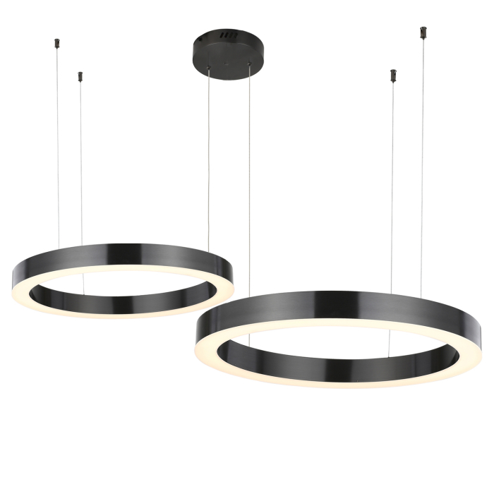 Step Into Design Lampa wisząca CIRCLE 40+100 LED tytanowa na 1 podsufitce ST-8848-40+100 black
