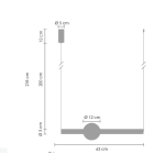 Step Into Design Lampa wisząca O-LINE LED 63 cm czarna ST-1688S-BK