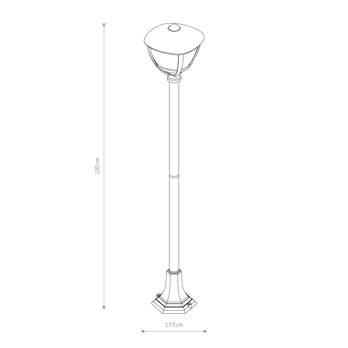 Nowodvorski AMELIA Zewnętrzna  Słupek Max moc 10W only LED E27 Czarny 10497