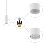 Nowodvorski FOURTY S  Sufitowa Wisząca Max moc 10W only LED GU10 R35 Biały 10764
