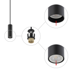 Nowodvorski FOURTY S  Sufitowa Wisząca Max moc 10W only LED GU10 R35 Czarny 10765
