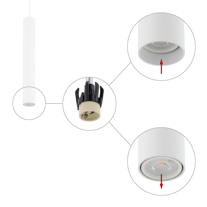 Nowodvorski FOURTY M  Sufitowa Wisząca Max moc 10W only LED GU10 R35 Biały 10770
