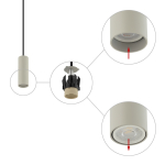 Nowodvorski FOURTY S  Sufitowa Wisząca Max moc 10W only LED GU10 R35 Szary 10900