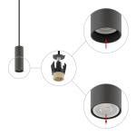 Nowodvorski FOURTY S  Sufitowa Wisząca Max moc 10W only LED GU10 R35 Szary 10901