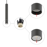 Nowodvorski FOURTY M  Sufitowa Wisząca Max moc 10W only LED GU10 R35 Szary 10903