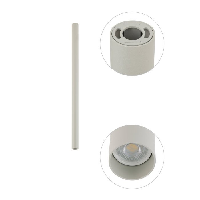 Nowodvorski FOURTY M  Spot Natynkowa Max moc 10W only LED GU10 R35 Szary 10886