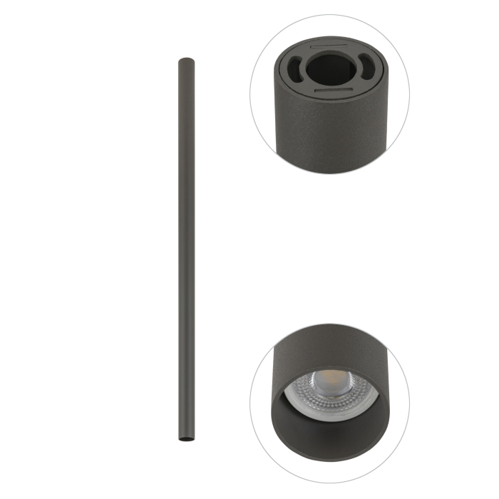 Nowodvorski FOURTY L  Spot Natynkowa Max moc 10W only LED GU10 R35 Szary 10896