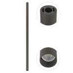 Nowodvorski FOURTY XL  Spot Natynkowa Max moc 10W only LED GU10 R35 Szary 10899