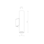Nowodvorski FOURTY WALL M  Ścienna Kinkiet Max moc 10W only LED GU10 R35 Szary 10890