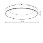 Nowodvorski NIKKI ROUND LED  Lampy sufitowe Plafon Max moc 60W LED  3000K Czarny 11208